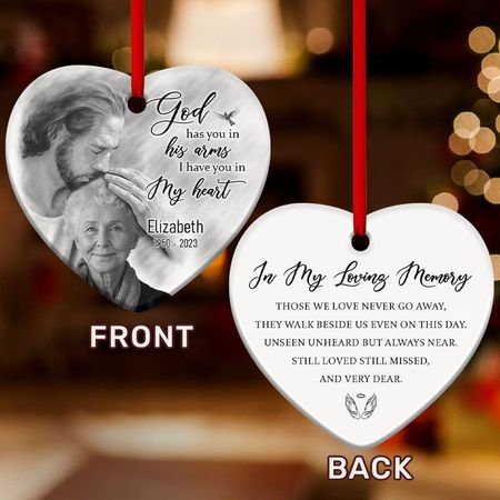 In My Loving Memory | Personalized Heart Shaped Ceramic Ornament